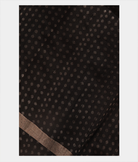 Black Woven Raw Silk Saree T231478-image