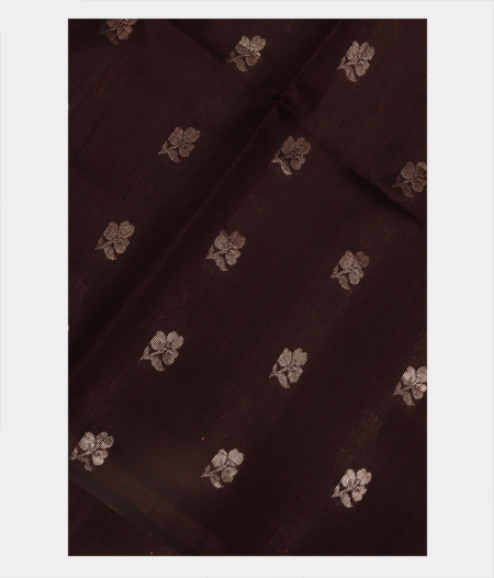 Deep Brown Woven Raw Silk Saree T245952-image
