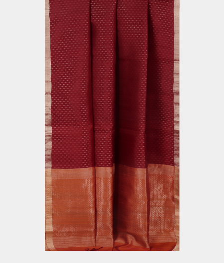 Maroon Woven Raw Silk Saree T2402982