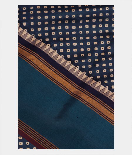 Blue Printed Soft Silk Saree T249598-image