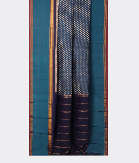 Blue Printed Soft Silk Saree T2495982