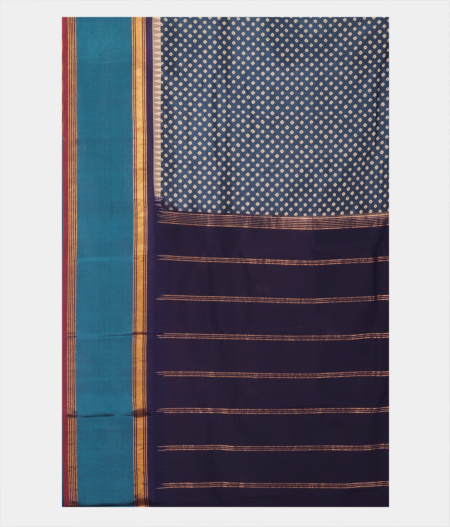 Blue Printed Soft Silk Saree T2495984