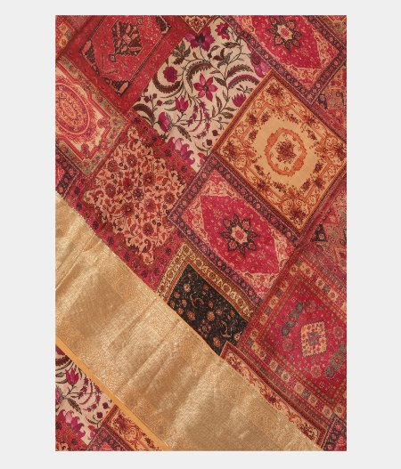 Peach Printed Soft Silk Saree T224453-image