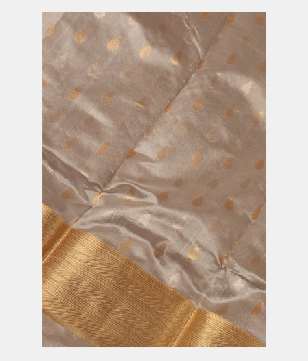 Silver Grey Chanderi Silk Saree T189502-image