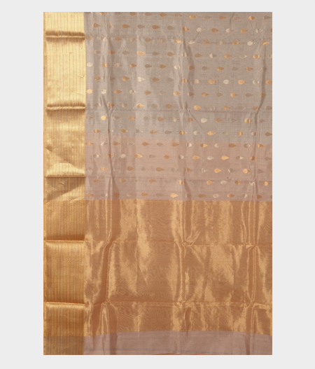 Silver Grey Chanderi Silk Saree T1895024