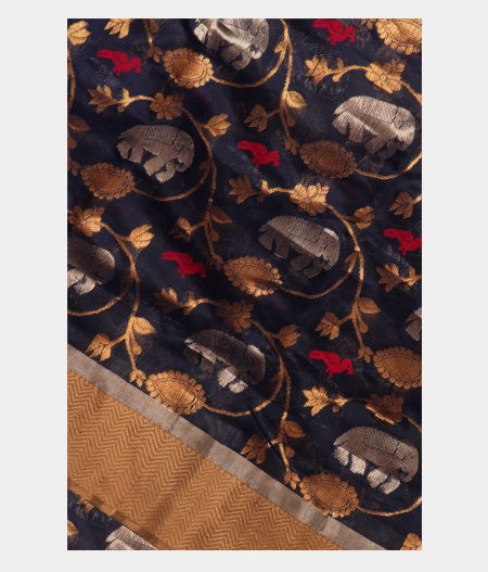 Blue Chanderi Silk Saree T226930-image