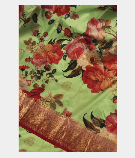Light Green Printed Soft Silk Saree T248957-image