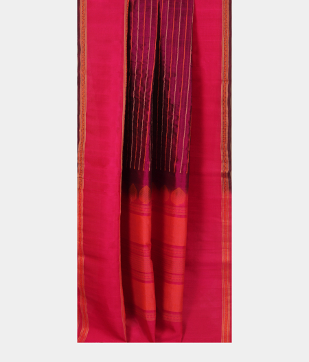 Purple Silk Cotton Saree T2382702