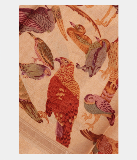 Beige Tussar Printed Saree T190860-image
