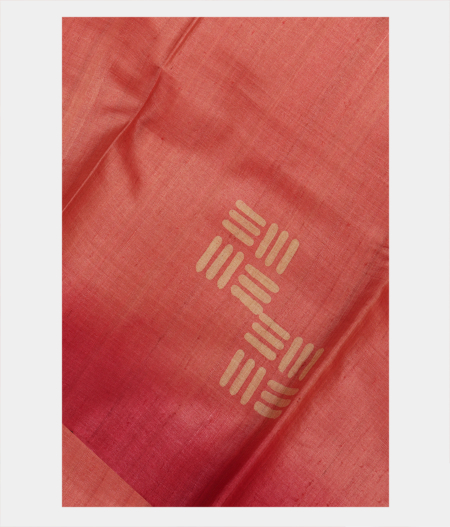Salmon Pink Tussar Printed Saree T241017-image