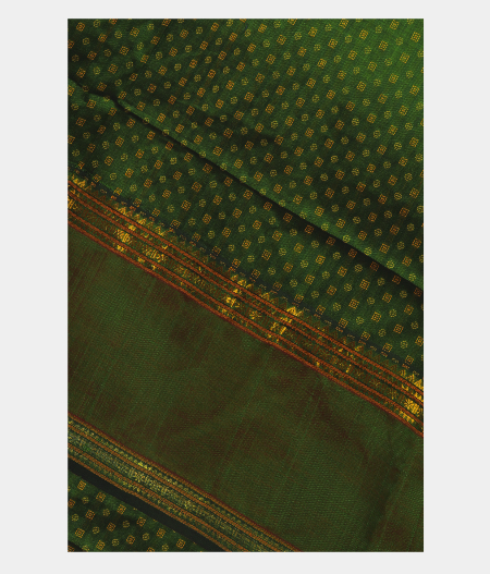 Bottle Green Silk Cotton Saree T238174-image