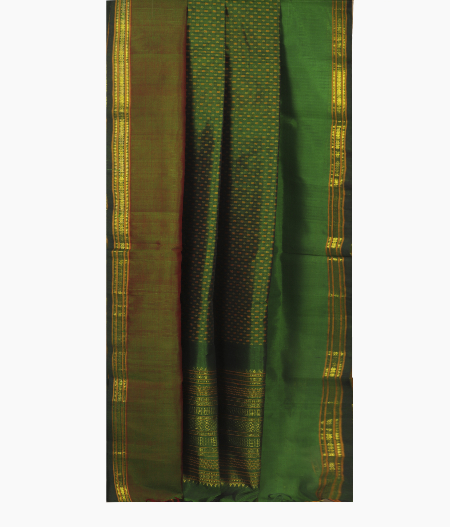Bottle Green Silk Cotton Saree T2381742