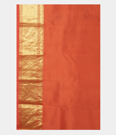 Dark Peach Printed Soft Silk Saree T2489583