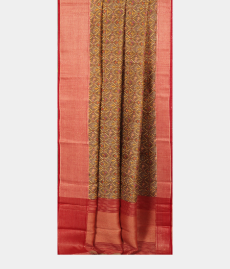 Light Brown Tussar Printed Saree LF48242