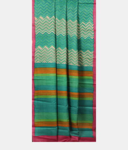 Blue Tussar Printed Saree T1919302