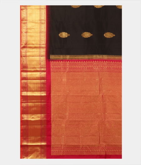 Black Handwoven Kanjivaram Silk Saree T2500514