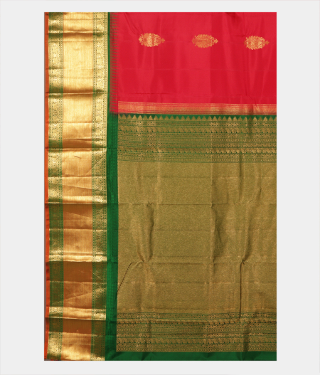 Red Handwoven Kanjivaram Silk Saree T1853194