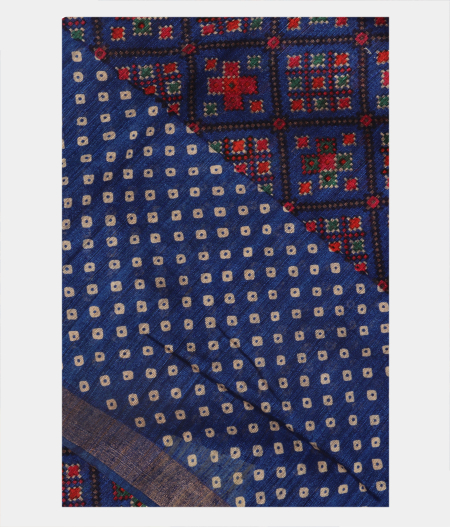 Blue Tussar Printed Saree T248178-image