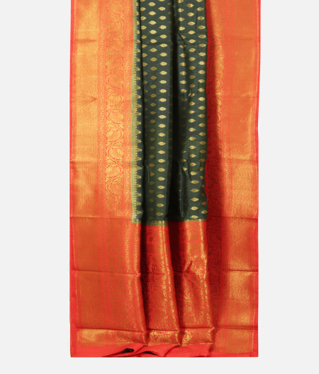 Bottle Green Banaras Tussar Saree T2503792