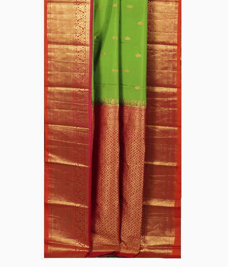 Light Green Handwoven Kanjivaram Silk Saree T1853412