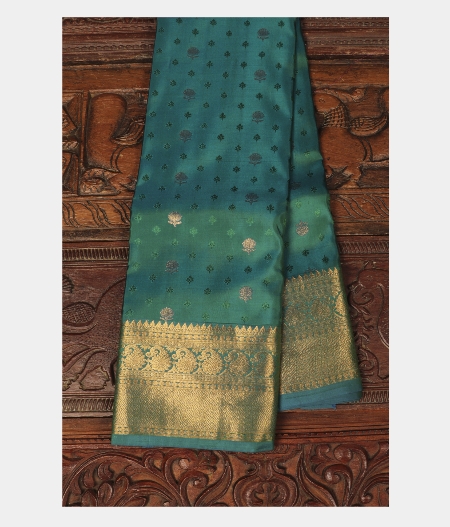 Peacock Green Soft Silk Saree T191215-image