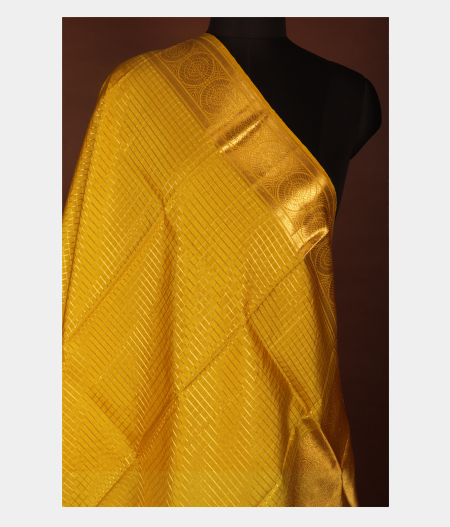 Greenish Yellow Kanjivaram Silk Dupatta T150268-image