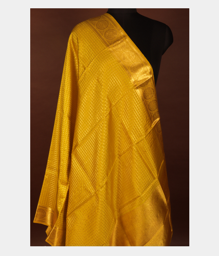 Greenish Yellow Kanjivaram Silk Dupatta T1502682