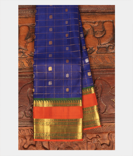 Blue Handwoven Kanjivaram Silk Saree T239005-image