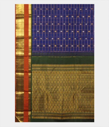 Blue Handwoven Kanjivaram Silk Saree T2390054