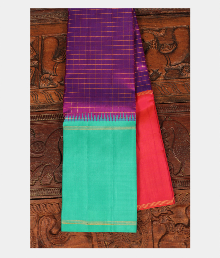 Purple Handwoven Kanjivaram Silk Saree T253888-image