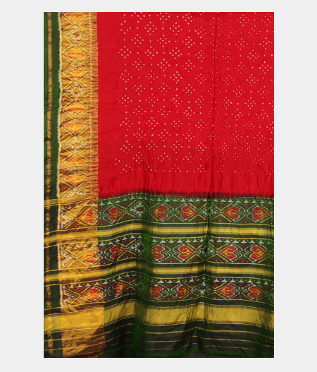 Red Bandhani Patola Silk Saree T2546684