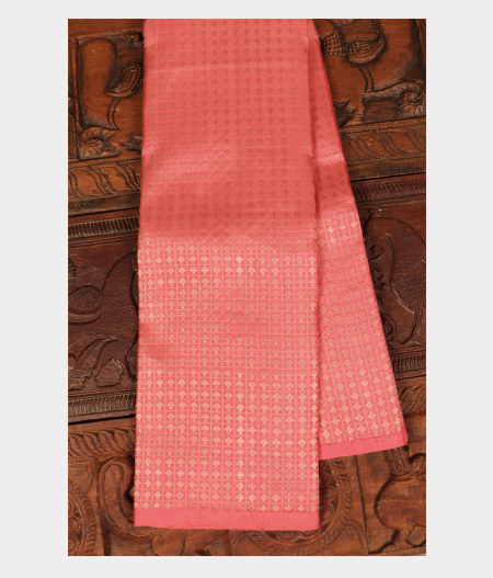 Peach Handwoven Kanjivaram Silk Saree T250731-image
