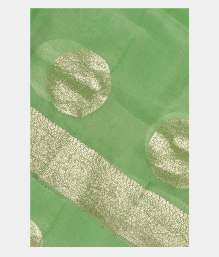 Light Green Banaras Organza T187165-image
