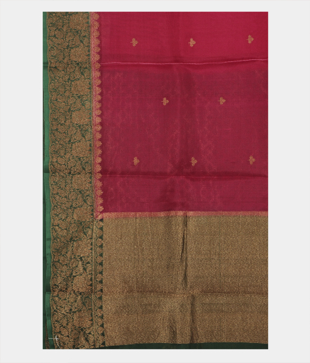 Magenta Banaras Organza Saree T2227634