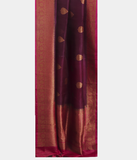 Purple Banaras Organza Saree T2364222