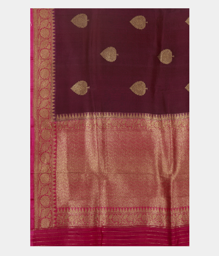 Purple Banaras Organza Saree T2364224