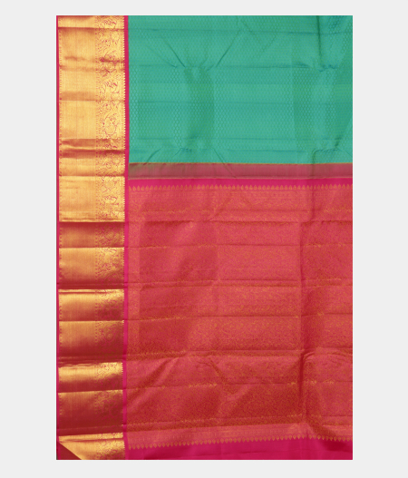 Peacock Blue Handwoven Kanjivaram Silk Saree T2533564