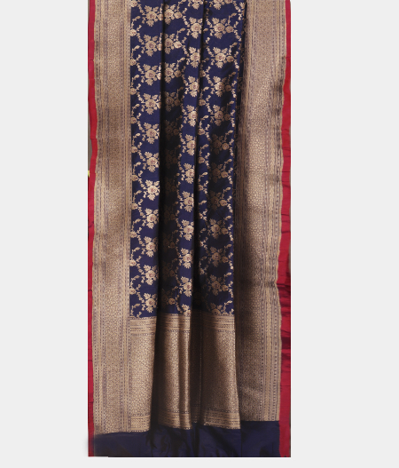Dark Blue  Banaras Silk Saree T2547422