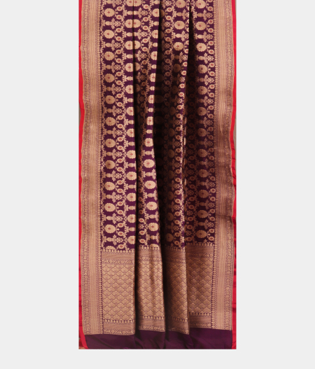Purple Banaras Silk Saree T2547392