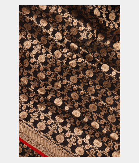 Black Banaras Silk Saree T254747-image