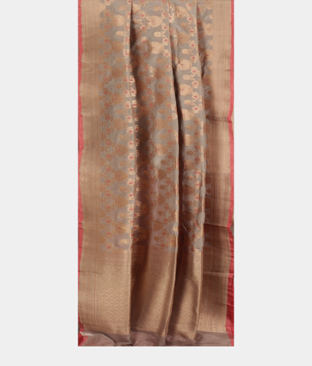 Silver Grey Banaras Silk Saree T2547602