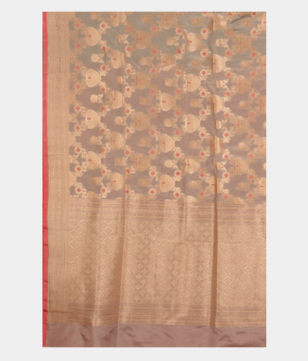 Silver Grey Banaras Silk Saree T2547604