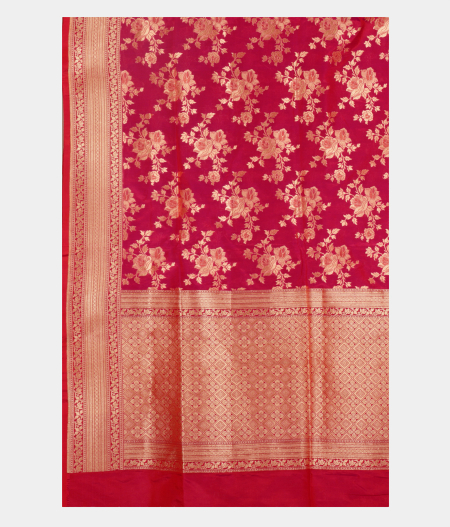 Reddish Purple Banaras Silk Saree T2547534