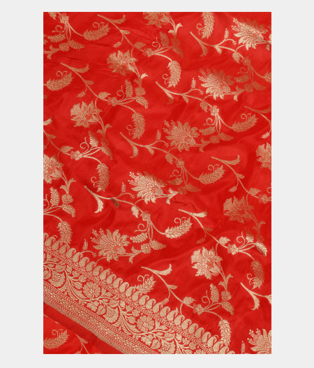Red Banaras Silk Saree T254744-image