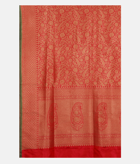 Red Banaras Silk Saree T2541094
