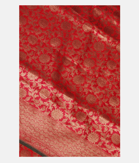 Pinkish Red Banaras Silk Saree T254126-image