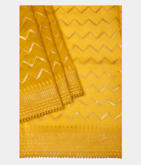 Yellow Organza Embroidery Saree T2543172