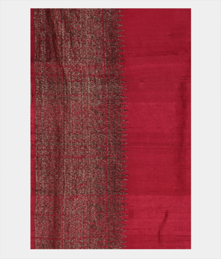 Dark Salmon Pink Banaras Tussar Saree T2479673