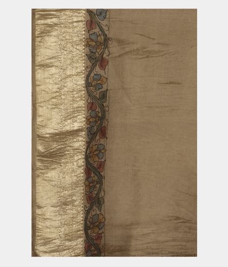 Rust Handpainted Kalamkari Kanjivaram Silk Saree T201703 13
