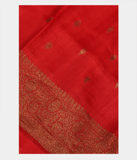 Red Tussar Saree T249006-image